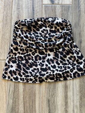 SHEIN Leopard Print Mini Skirt in Black & Brown with Built in Shorts Size 8